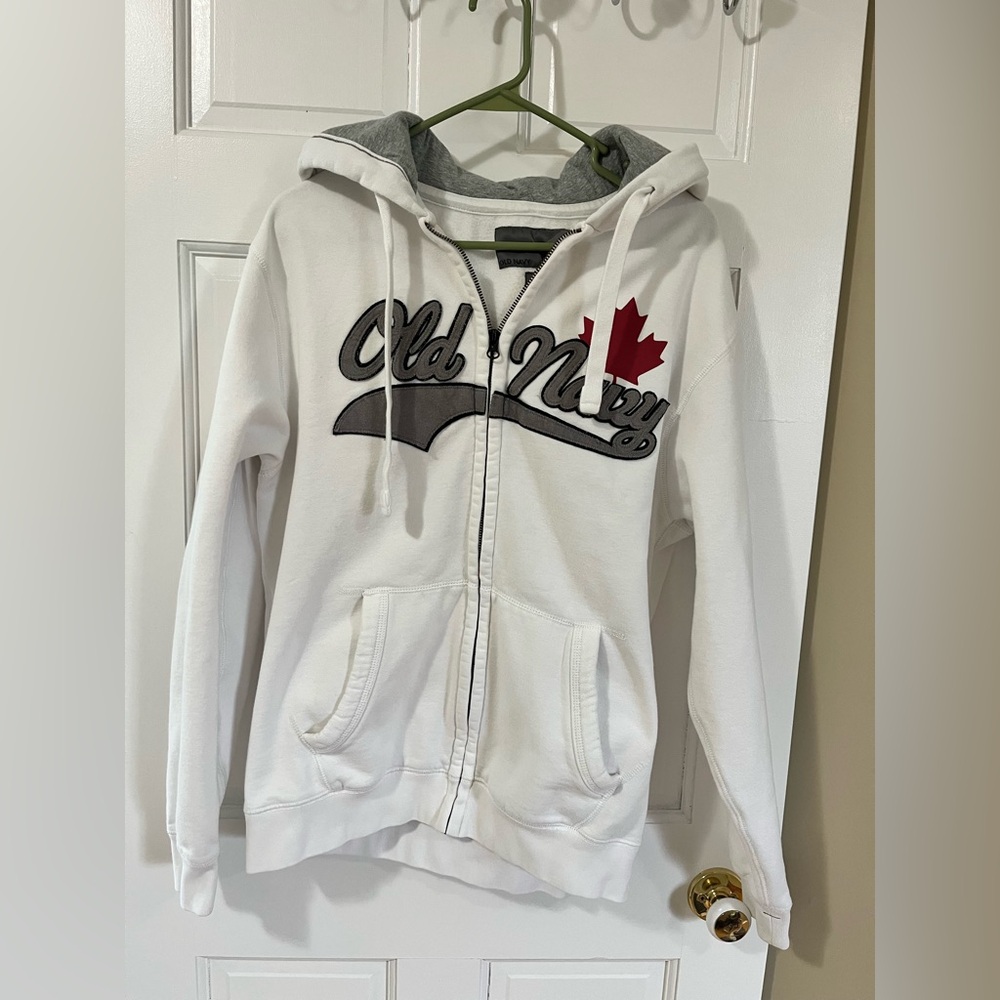 Old Navy White Hoodie Jacket Canada!